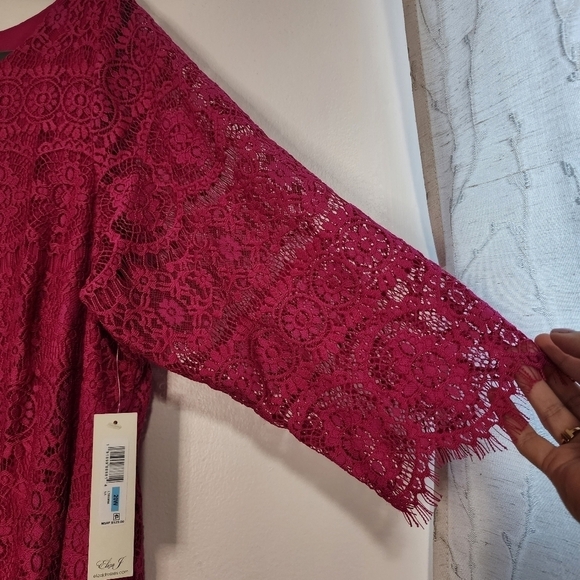 Eliza J Pink Fucia Lace Cocktail Dress Evening Event Party Wedding Guest - Picture 6 of 13